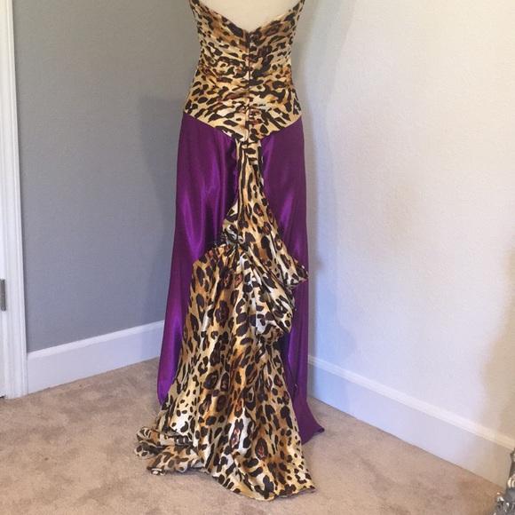 Purple Prom Dress With Cheetah Print - Picture 4 of 4